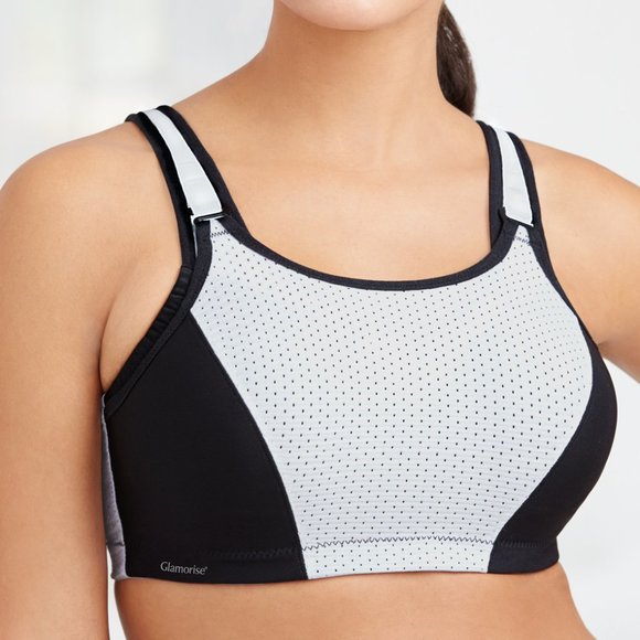 Set of 3! 32D Glamorise SPORT Bra (DOUBLE-LAYER) Wicking (UNDERWIRED) WHITE NEW - Picture 4 of 13